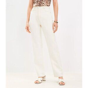 NEW Ann Taylor LOFT High Rise Full Length Straight Jeans In Popcorn